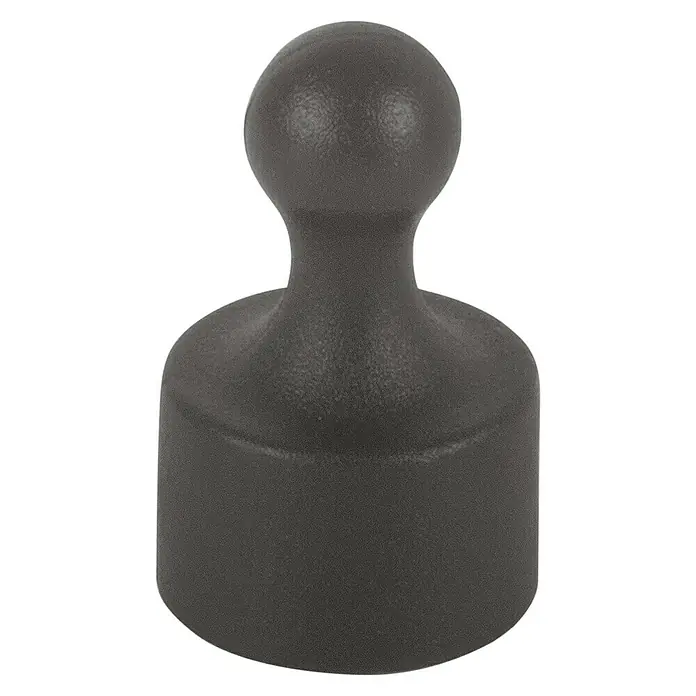 Fix-o-moll Magnet Kegel Neodym - Durchmesser: 12 mm, Höhe: 20 mm - Nahaufnahme eines dunkelgrauen Magneten. Der Magnet hat eine runde Form mit einem Griff. Er ist perfekt für Büro oder Zuhause geeignet.