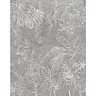 SCHÖNER WOHNEN-Kollektion New Spirit Fototapete Digitaldrucktapete Blüten (212 x 270 cm, Grau, Weiß)