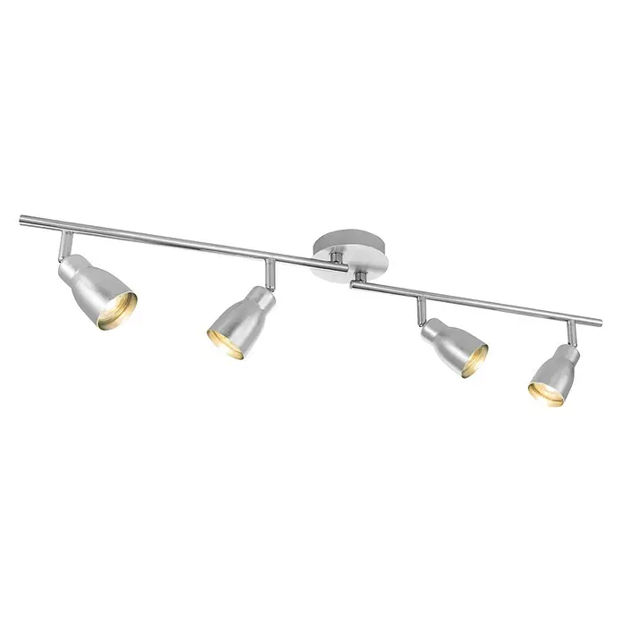 Home Sweet Home LED-Wandstrahler Alba - 5,8 W, Aluminium, Warmweiß, Anzahl Leuchtmittel: 4 Stk. - Silberne Strahler mit vier Lichtquellen an einer Metallschiene für die Deckenmontage. Elegantes und funktionales Design für gezielte Beleuchtung.