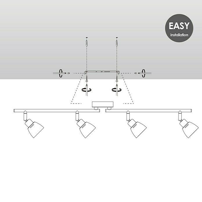 Home Sweet Home LED-Deckenstrahler Aka (5 W, L x B x H: 9,5 x 80,5 x 16,5 cm, Schwarz, Warmweiß) | BAUHAUS