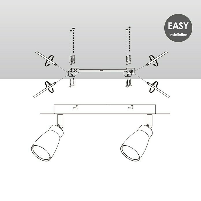 Home Sweet Home LED-Wandstrahler Alba (5,8 W, Aluminium, Warmweiß, Anzahl Leuchtmittel: 2 Stk.) | BAUHAUS