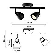 Home Sweet Home LED-Deckenstrahler Aka (5,8 W, L x B x H: 9,5 x 32,5 x 16,5 cm, Schwarz, Warmweiß) | BAUHAUS