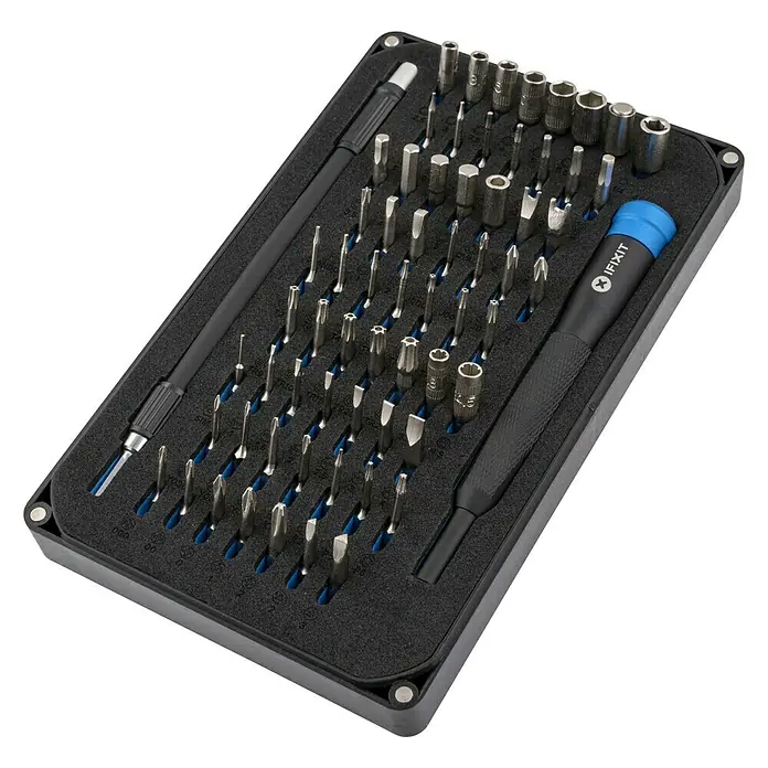 iFixit Bit-Set Mako Precision - Geeignet für: Smartphones - Ein iFixit-Werkzeugsatz mit einer Vielzahl von Schraubendrehern und Stecknüssen in einer praktischen Aufbewahrungsbox.