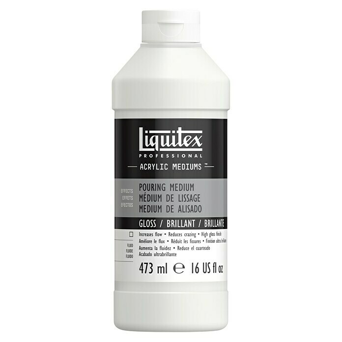 Liquitex Professional Gießmedium Gloss473 ml, Transparent Front View