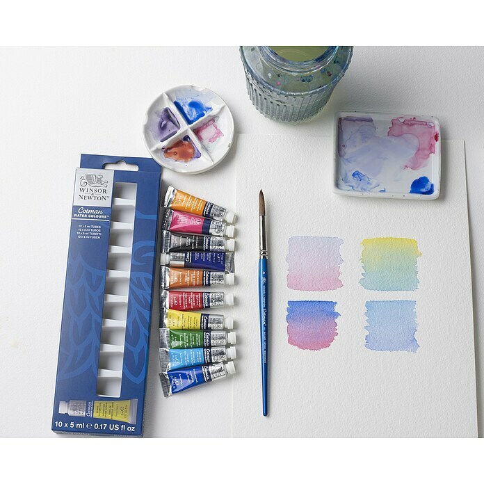 Winsor & Newton Cotman Aquarellfarben-Set10 Stk. x 5 ml, Tube Mood Shot