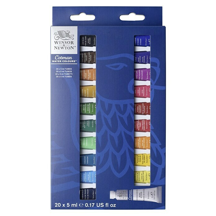 Winsor & Newton Cotman Aquarellfarben-Set20 Stk. x 5 ml, Tube Front View