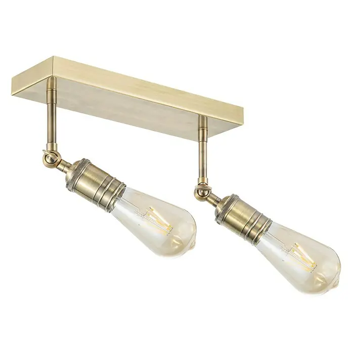 Home Sweet Home LED-Deckenleuchte Spy - 6 W, L x B x H: 30 x 9,5 x 20,5 cm, Gold, Warmweiß, 2 Stk. - Die Deckenleuchte mit zwei Lampen ist in einem eleganten Goldton gehalten und verfügt über verstellbare Leuchtenköpfe.