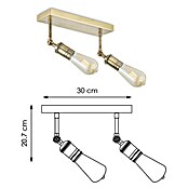 Home Sweet Home LED-Deckenleuchte Spy (6 W, L x B x H: 30 x 9,5 x 20,5 cm, Gold, Warmweiß, 2 Stk.) | BAUHAUS