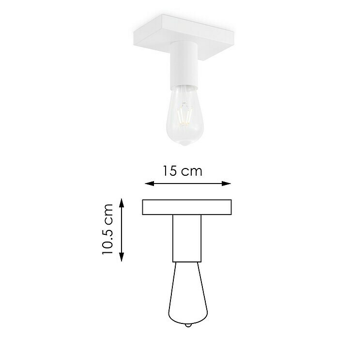 Home Sweet Home LED-Deckenleuchte Nitro (4 W, L x B x H: 15 x 9,5 x 10,5 cm, Weiß, Warmweiß, 1 Stk.) | BAUHAUS