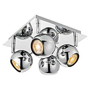 Home Sweet Home LED-Deckenstrahler Bollo (5,8 W, L x B x H: 22 x 22 x 14 cm, Chrom, Warmweiß, 4 Stk.)