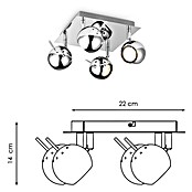 Home Sweet Home LED-Deckenstrahler Bollo (5,8 W, L x B x H: 22 x 22 x 14 cm, Chrom, Warmweiß, 4 Stk.) | BAUHAUS