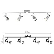 Home Sweet Home LED-Deckenstrahler Cali (5,8 W, L x B x H: 11,5 x 81,5 x 16,5 cm, Aluminium, Warmweiß, 4 Stk.) | BAUHAUS