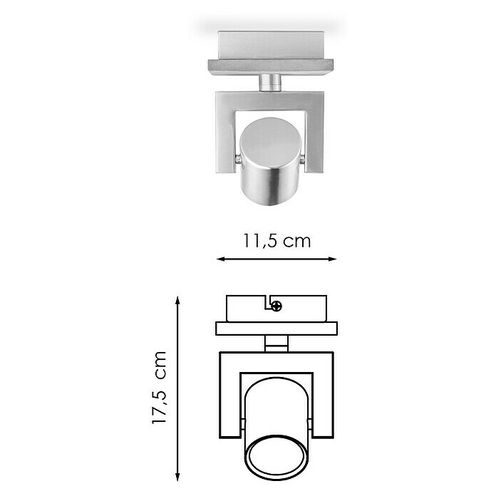 Home Sweet Home LED-Deckenstrahler Concrete (5,8 W, L x B x H: 11,5 x 11,5 x 17,5 cm, Beton, Warmweiß, Anzahl Leuchtmittel: 1 Stk.) | BAUHAUS