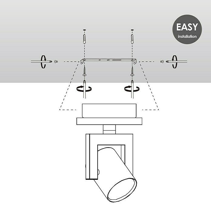 Home Sweet Home LED-Deckenstrahler Concrete (5,8 W, L x B x H: 11,5 x 11,5 x 17,5 cm, Beton, Warmweiß, Anzahl Leuchtmittel: 1 Stk.) | BAUHAUS