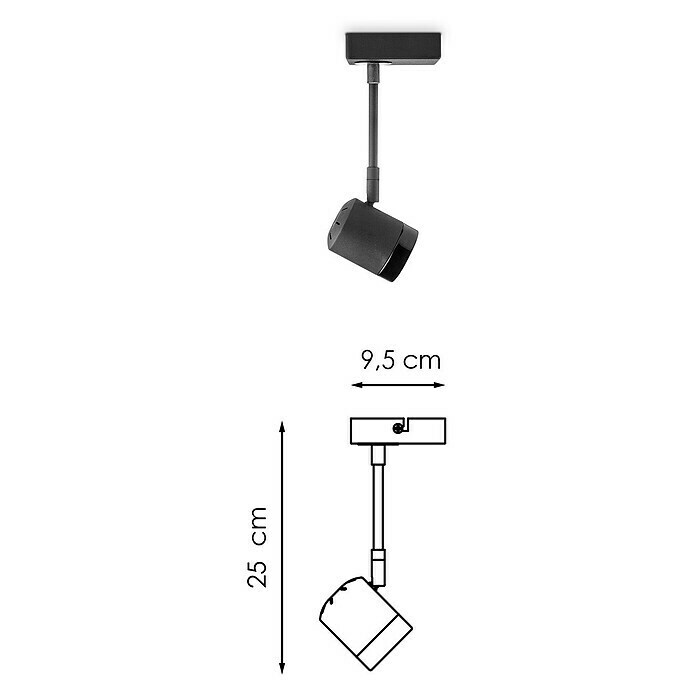 Home Sweet Home LED-Wandstrahler Manu (5,8 W, L x B x H: 9,5 x 9,5 x 25 cm, Sandschwarz, Warmweiß, 1 Stk.) | BAUHAUS