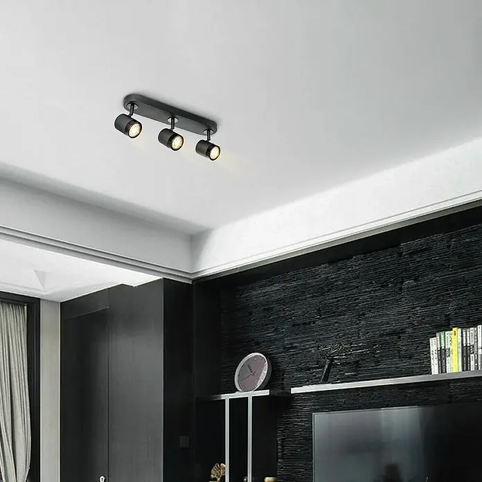 Home Sweet Home LED-Wandstrahler Manu - 5,8 W, L x B x H: 9,5 x 39 x 15 cm, Sandschwarz, Warmweiß, 3 Stk. - Deckenleuchte mit drei Strahlern in Schwarz, die ein modernes und stilvolles Ambiente erzeugt. Ideal für Wohn- und Arbeitsbereiche.
