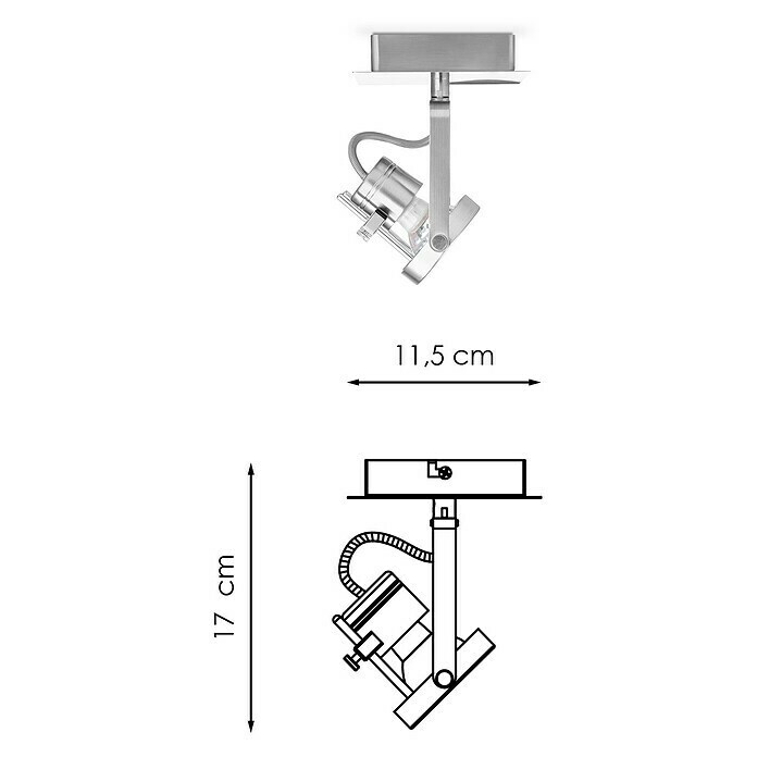 Home Sweet Home LED-Deckenstrahler Robo (5,8 W, L x B x H: 11,5 x 11,5 x 17 cm, Silber, Warmweiß, 1 Stk.) | BAUHAUS