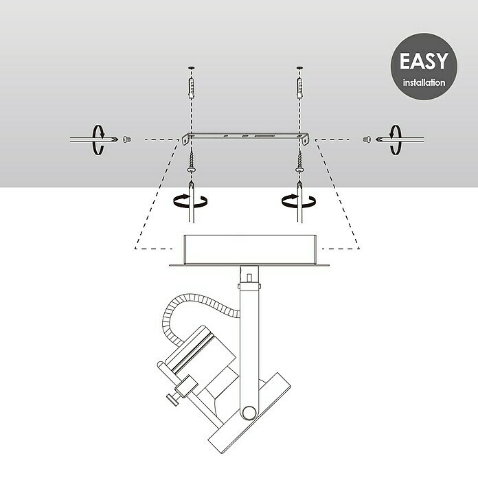 Home Sweet Home LED-Deckenstrahler Robo (5,8 W, L x B x H: 11,5 x 11,5 x 17 cm, Silber, Warmweiß, 1 Stk.) | BAUHAUS