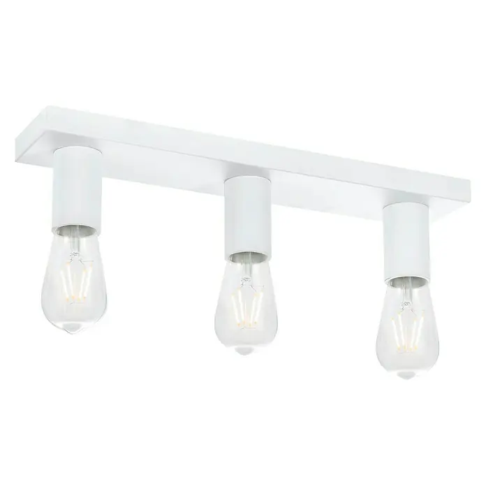 Home Sweet Home LED-Deckenleuchte Nitro - 4 W, L x B x H: 40,7 x 9,5 x 10,5 cm, Weiß, Warmweiß, 3 Stk. - Weiße Deckenleuchte mit drei Edison-Glühbirnen. Schlichtes und modernes Design für eine stilvolle Beleuchtung in jedem Raum.