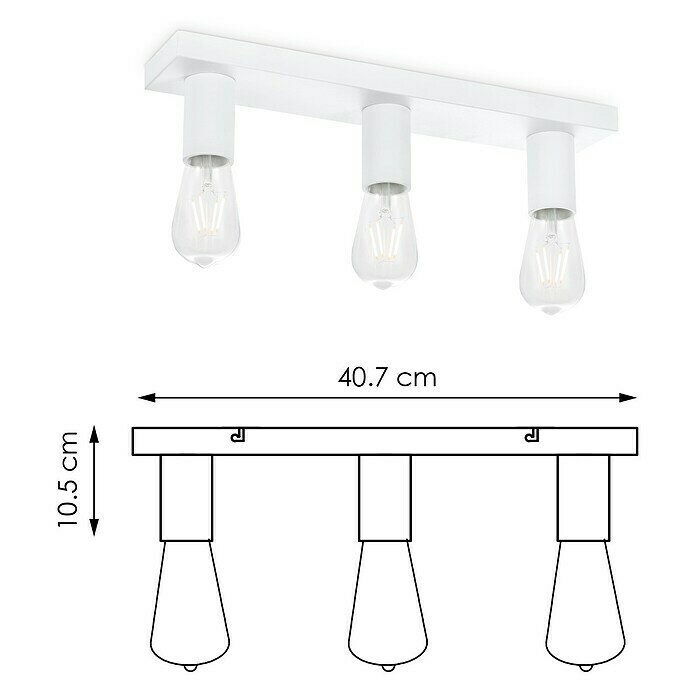 Home Sweet Home LED-Deckenleuchte Nitro (4 W, L x B x H: 40,7 x 9,5 x 10,5 cm, Weiß, Warmweiß, 3 Stk.) | BAUHAUS