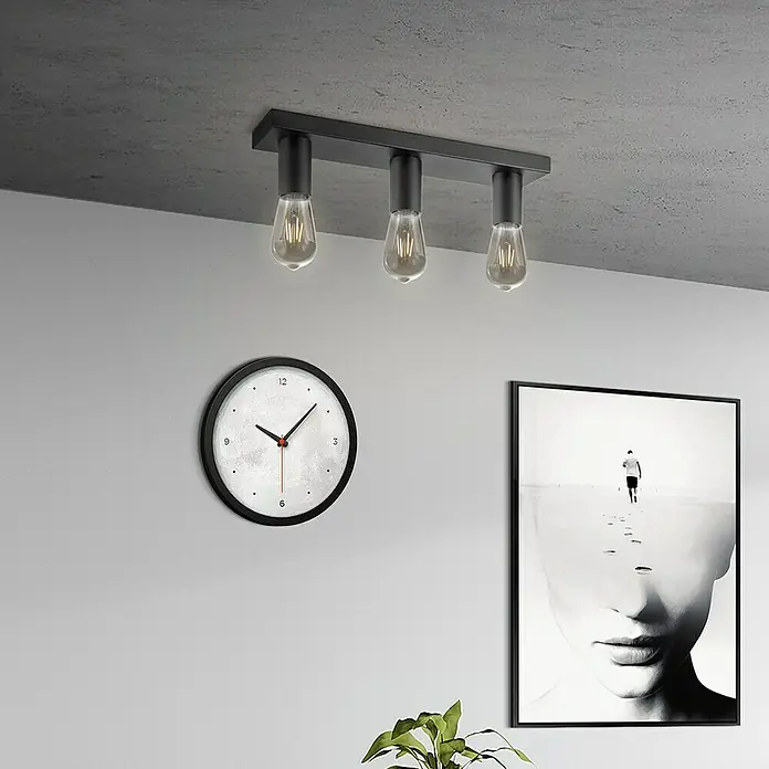 Home Sweet Home LED-Deckenleuchte Nitro - 4 W, L x B x H: 40,7 x 9,5 x 10,5 cm, Schwarz, Warmweiß, 3 Stk. - Die Deckenleuchte mit drei Glühbirnen sorgt für eine angenehme Beleuchtung. Das moderne Design passt perfekt in jeden Raum und ist ein echter Hingucker.
