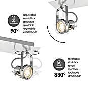 Home Sweet Home LED-Deckenstrahler Robo (5,8 W, L x B x H: 11,5 x 32 x 17 cm, Silber, Warmweiß, 2 Stk.) | BAUHAUS