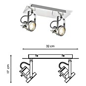 Home Sweet Home LED-Deckenstrahler Robo (5,8 W, L x B x H: 11,5 x 32 x 17 cm, Silber, Warmweiß, 2 Stk.) | BAUHAUS