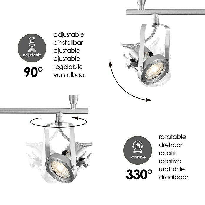 Home Sweet Home Deckenstrahler Robo (5,8 W, L x B x H: 11,5 x 81 x 19 cm, Silber, GU10) | BAUHAUS