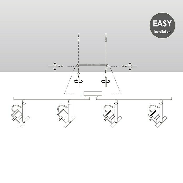 Home Sweet Home Deckenstrahler Robo (5,8 W, L x B x H: 11,5 x 81 x 19 cm, Silber, GU10) | BAUHAUS