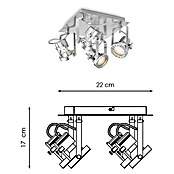 Home Sweet Home LED-Deckenstrahler Robo (5,8 W, L x B x H: 22 x 22 x 17 cm, Silber, Warmweiß, 4 Stk.) | BAUHAUS