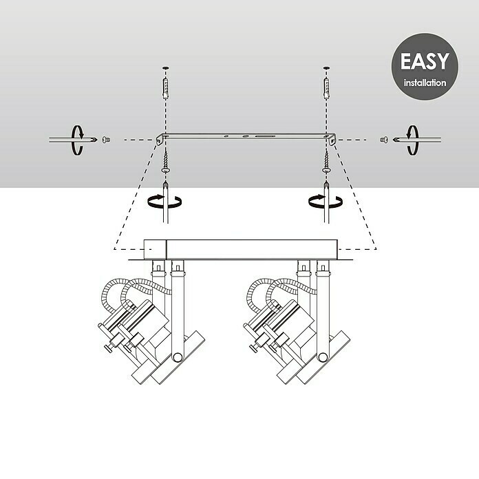 Home Sweet Home LED-Deckenstrahler Robo (5,8 W, L x B x H: 22 x 22 x 17 cm, Silber, Warmweiß, 4 Stk.) | BAUHAUS