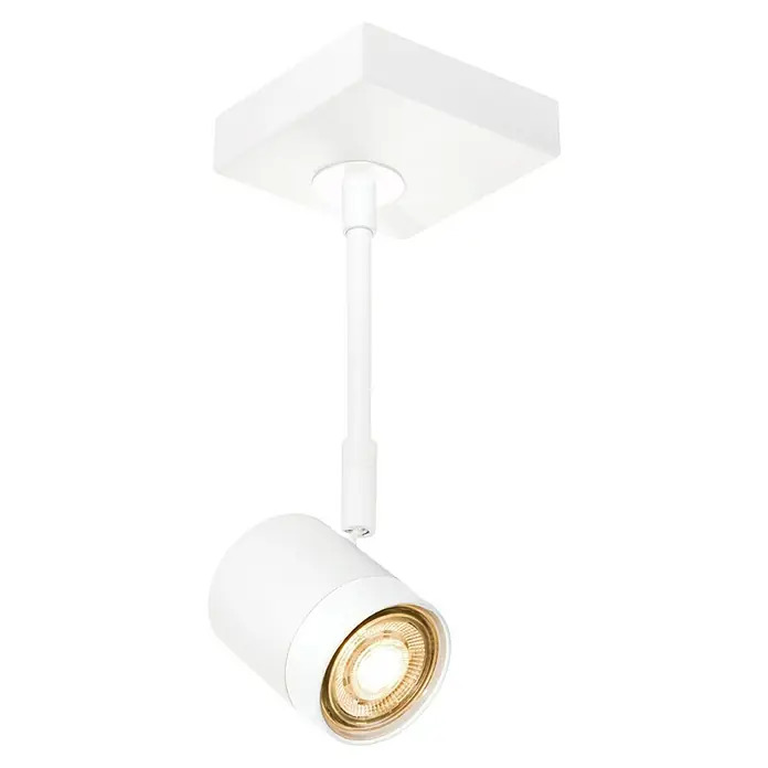 Home Sweet Home LED-Wandstrahler Manu - 5,8 W, L x B x H: 9,5 x 9,5 x 25 cm, Sandweiß, Warmweiß, 1 Stk. - Eine moderne, weiße Deckenleuchte mit verstellbarem Spot, ideal für Akzentbeleuchtung in jedem Raum.
