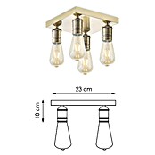 Home Sweet Home LED-Deckenleuchte Nitro (4 W, L x B x H: 23 x 23 x 10,5 cm, Bronze, Warmweiß, 4 Stk.) | BAUHAUS