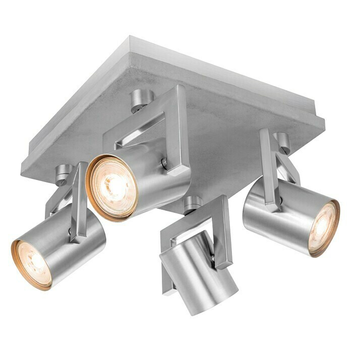 Home Sweet Home LED-Deckenstrahler Concrete (5,8 W, L x B x H: 23 x 23 x 17,5 cm, Beton, Warmweiß, Anzahl Leuchtmittel: 4 Stk.) | BAUHAUS