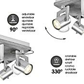 Home Sweet Home LED-Deckenstrahler Concrete (5,8 W, L x B x H: 23 x 23 x 17,5 cm, Beton, Warmweiß, Anzahl Leuchtmittel: 4 Stk.) | BAUHAUS