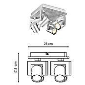 Home Sweet Home LED-Deckenstrahler Concrete (5,8 W, L x B x H: 23 x 23 x 17,5 cm, Beton, Warmweiß, Anzahl Leuchtmittel: 4 Stk.) | BAUHAUS