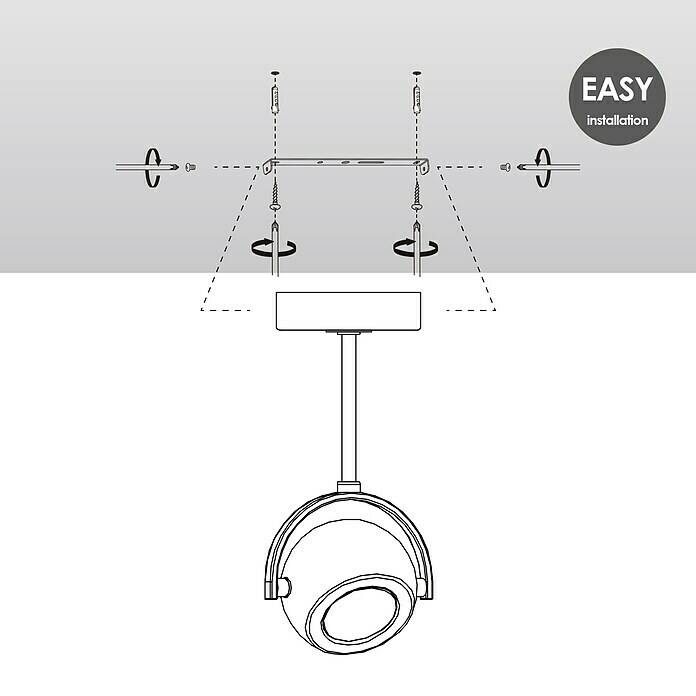 Home Sweet Home LED-Deckenstrahler Nop (5,8 W, L x B x H: 9,5 x 9,5 x 24 cm, Sandschwarz, Warmweiß, 1 Stk.) | BAUHAUS