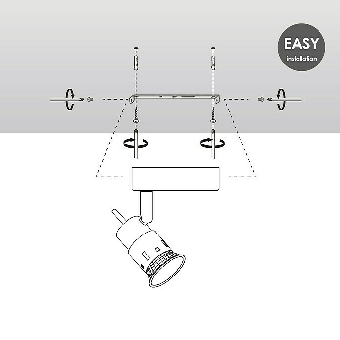 Home Sweet Home LED-Deckenstrahler rund Cilindro (5,8 W, Ø x H: 9,5 x 13,7 cm, Silber, Warmweiß) | BAUHAUS