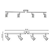 Home Sweet Home LED-Deckenstrahler Cilindro (5,8 W, L x B x H: 9,5 x 81 x 16,2 cm, Silber, Warmweiß) | BAUHAUS