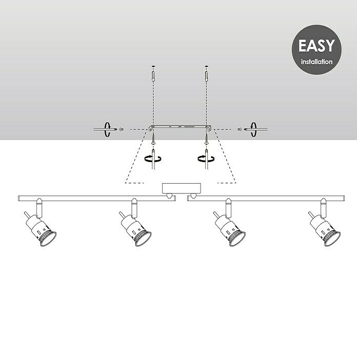 Home Sweet Home LED-Deckenstrahler Cilindro (5,8 W, L x B x H: 9,5 x 81 x 16,2 cm, Silber, Warmweiß) | BAUHAUS