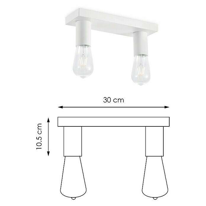 Home Sweet Home LED-Deckenleuchte Nitro (4 W, L x B x H: 30 x 9,5 x 10,5 cm, Weiß, Warmweiß, 2 Stk.) | BAUHAUS