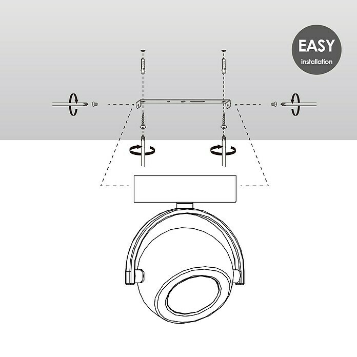 Home Sweet Home LED-Deckenstrahler Nop (5,8 W, L x B x H: 9,5 x 9,5 x 14 cm, Sandschwarz, Warmweiß, 1 Stk.) | BAUHAUS