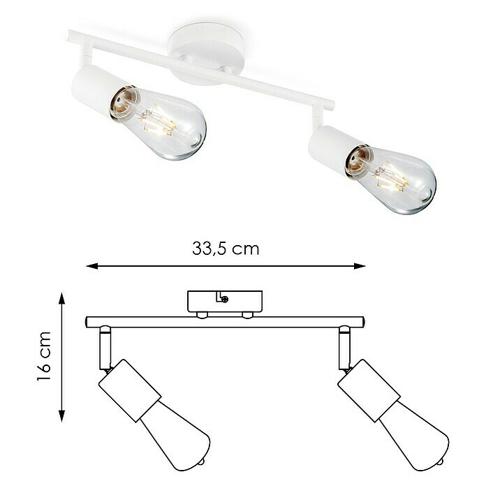 Home Sweet Home LED-Deckenleuchte Mello (4 W, L x B x H: 11,3 x 33,5 x 16 cm, Weiß, Warmweiß, 2 Stk.) | BAUHAUS