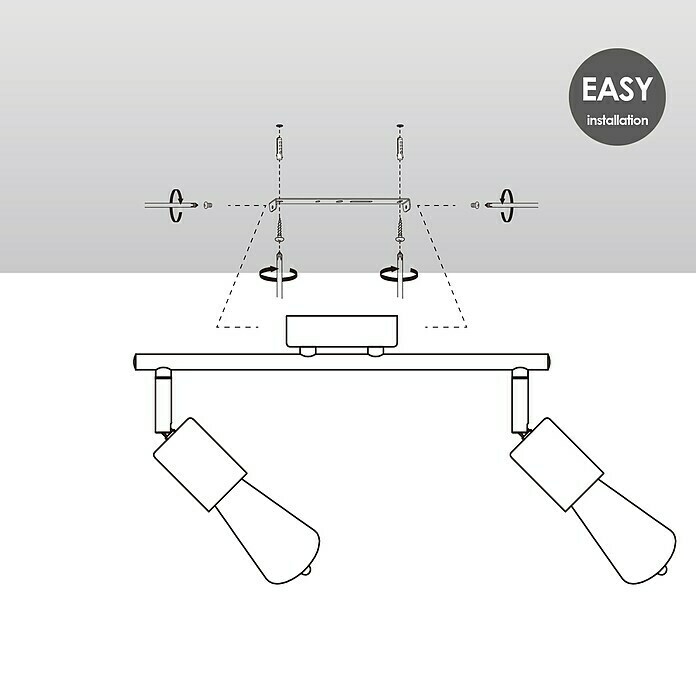 Home Sweet Home LED-Deckenleuchte Mello (4 W, L x B x H: 11,3 x 33,5 x 16 cm, Weiß, Warmweiß, 2 Stk.) | BAUHAUS