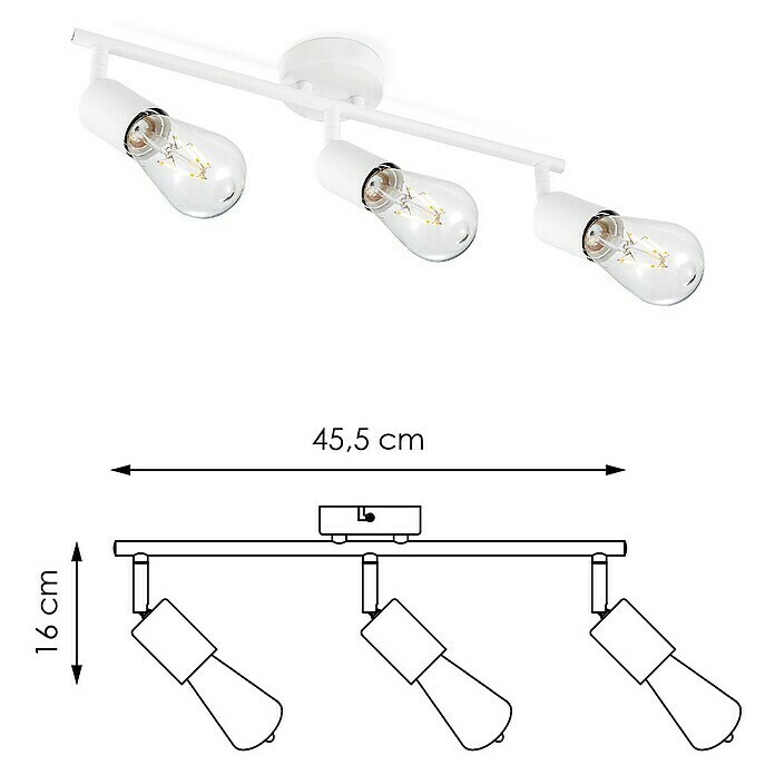 Home Sweet Home LED-Deckenleuchte Mello (4 W, L x B x H: 11,3 x 45,5 x 16 cm, Weiß, Warmweiß, 3 Stk.) | BAUHAUS