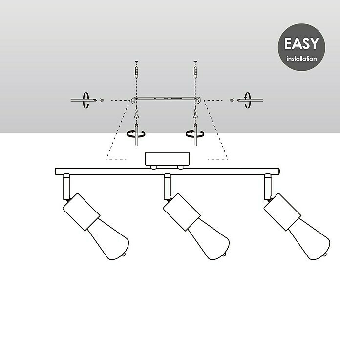 Home Sweet Home LED-Deckenleuchte Mello (4 W, L x B x H: 11,3 x 45,5 x 16 cm, Weiß, Warmweiß, 3 Stk.) | BAUHAUS