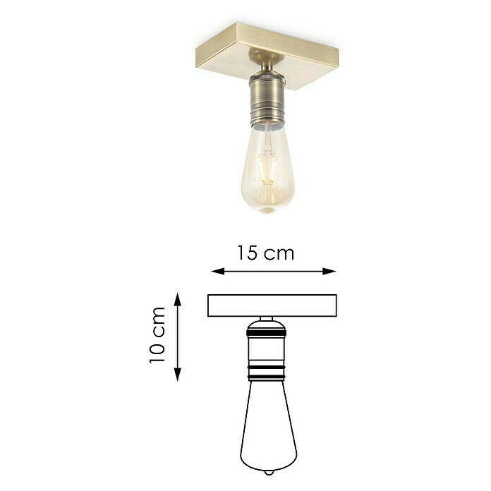 Home Sweet Home LED-Deckenleuchte Nitro (4 W, L x B x H: 15 x 9,5 x 10,5 cm, Bronze, Warmweiß, 1 Stk.) | BAUHAUS