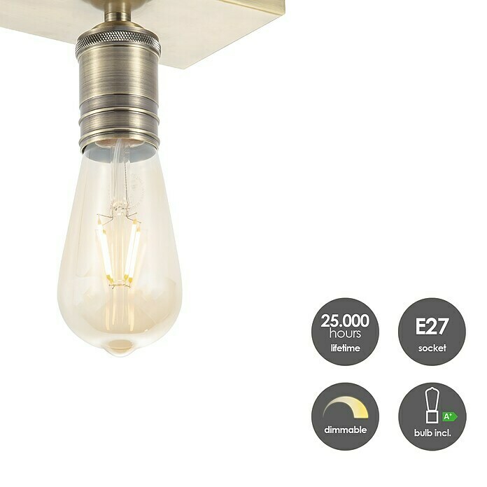 Home Sweet Home LED-Deckenleuchte Nitro (4 W, L x B x H: 30 x 9,5 x 10,5 cm, Bronze, Warmweiß, 2 Stk.) | BAUHAUS