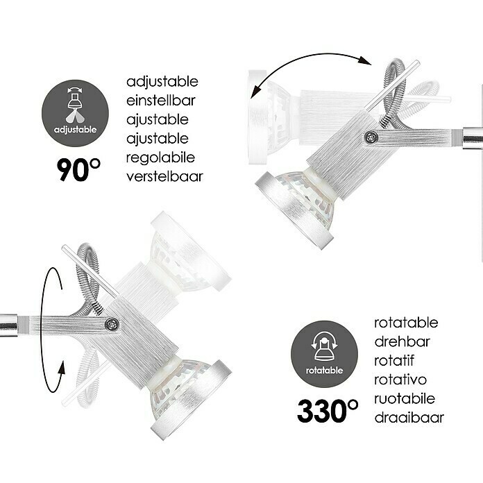 Home Sweet Home LED-Wandstrahler Cali (5,8 W, L x B x H: 11,5 x 11,5 x 14,5 cm, Aluminium, Warmweiß) | BAUHAUS