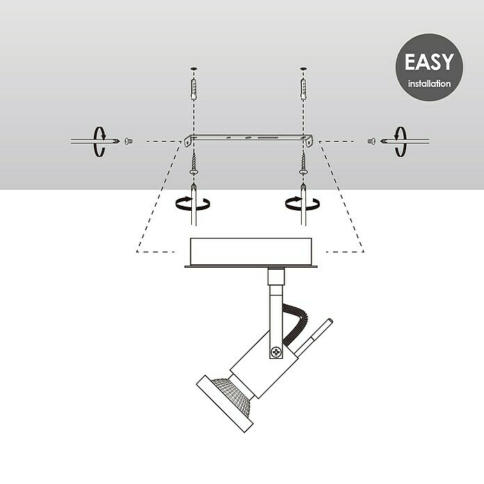 Home Sweet Home LED-Wandstrahler Cali (5,8 W, L x B x H: 11,5 x 11,5 x 14,5 cm, Aluminium, Warmweiß) | BAUHAUS